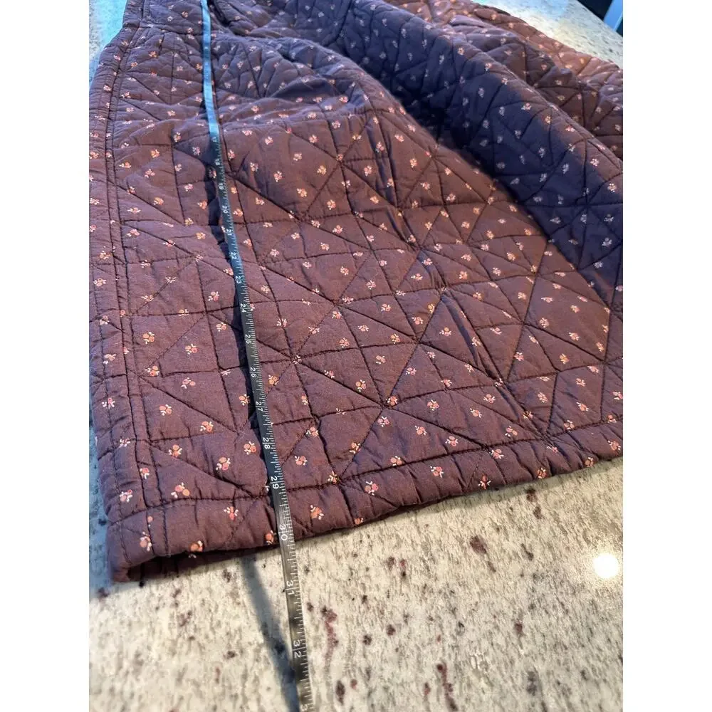 NWT Madewell Quilted Crinkle Cotton Midi Chocolate Raisin Charming Daisy Skirt M